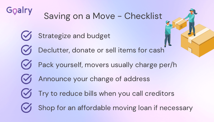 Saving on a move checklist